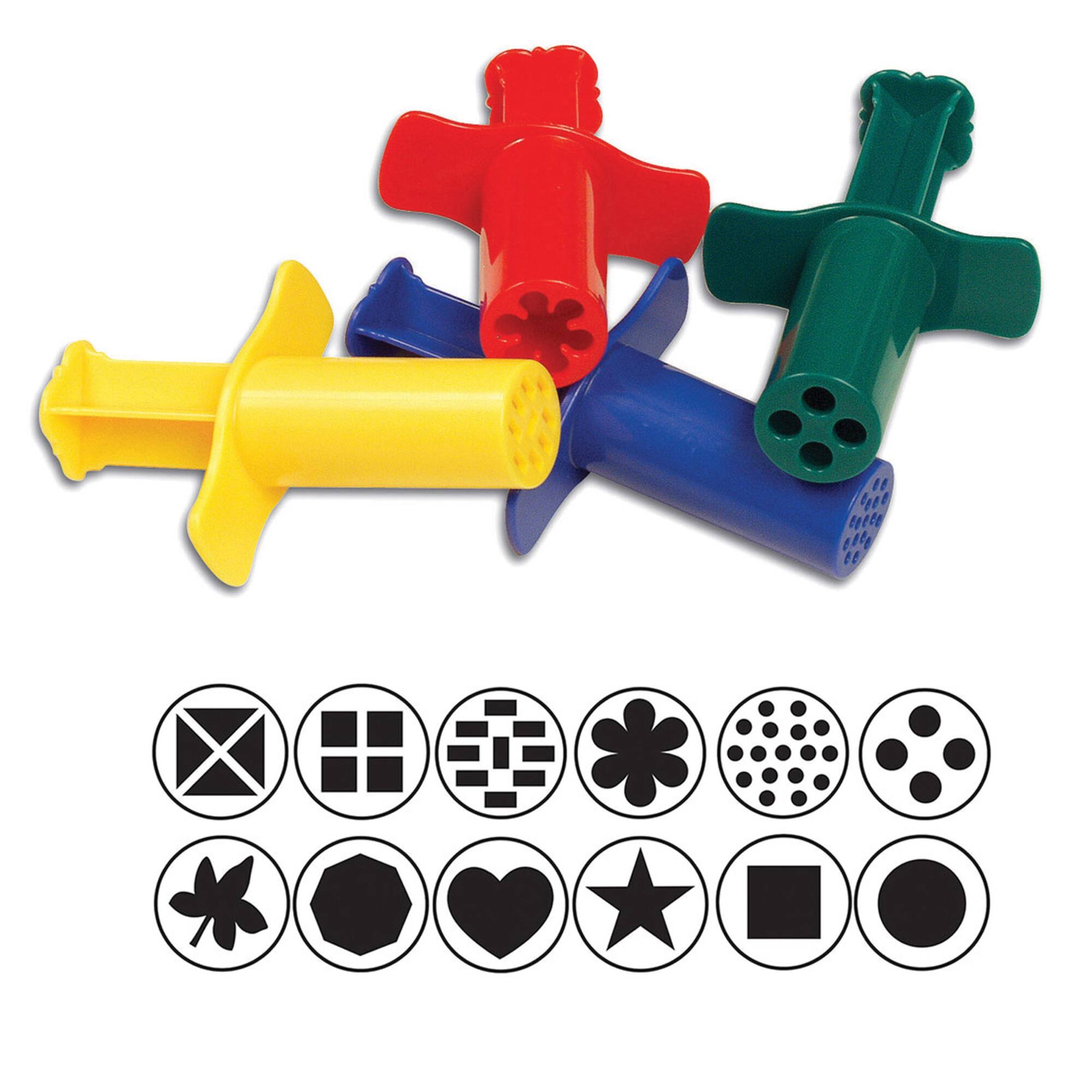 Creativity Street 12 Assorted Patterns Dough Extruders Set